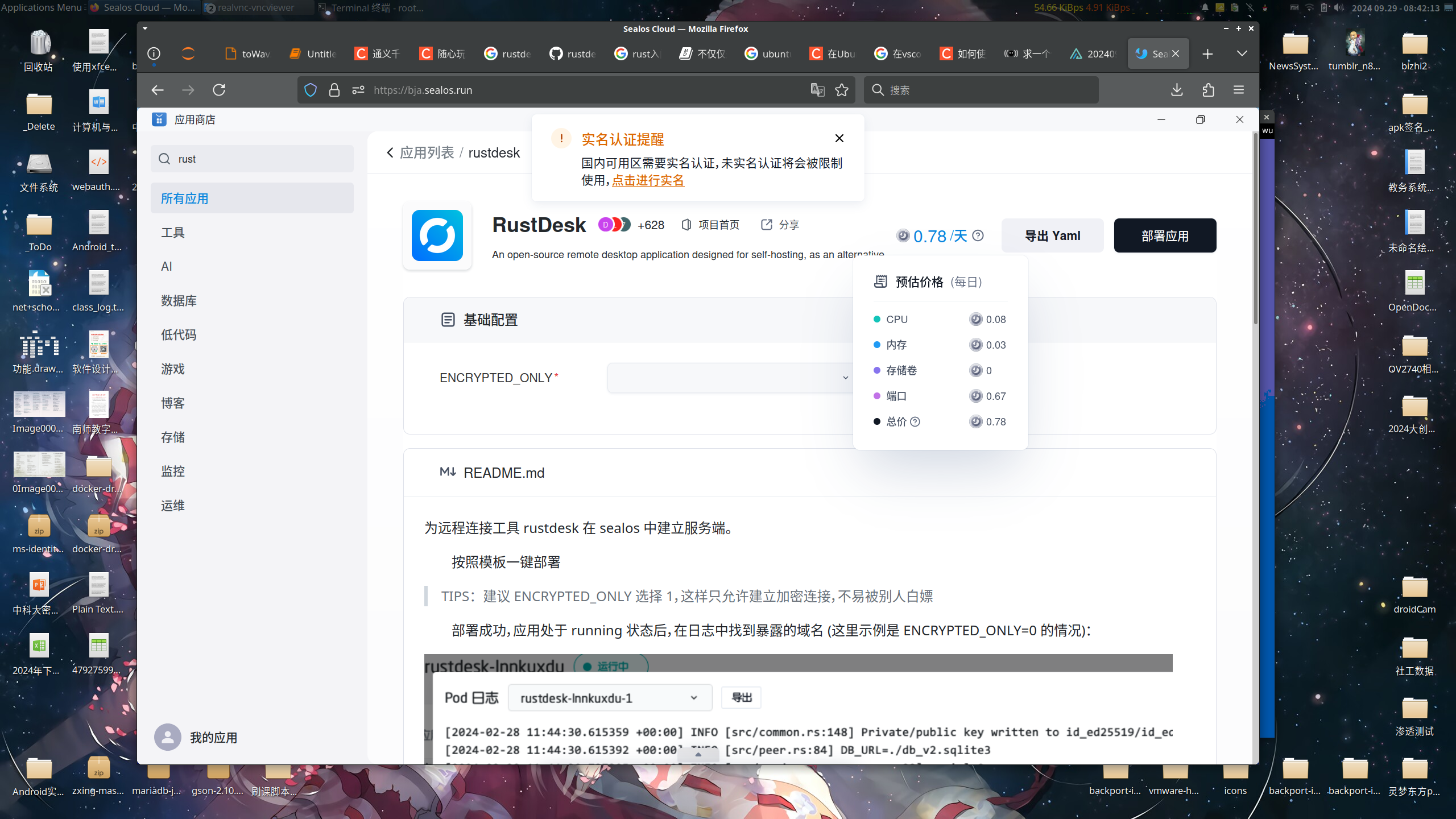 Rustdesk应用部署费用